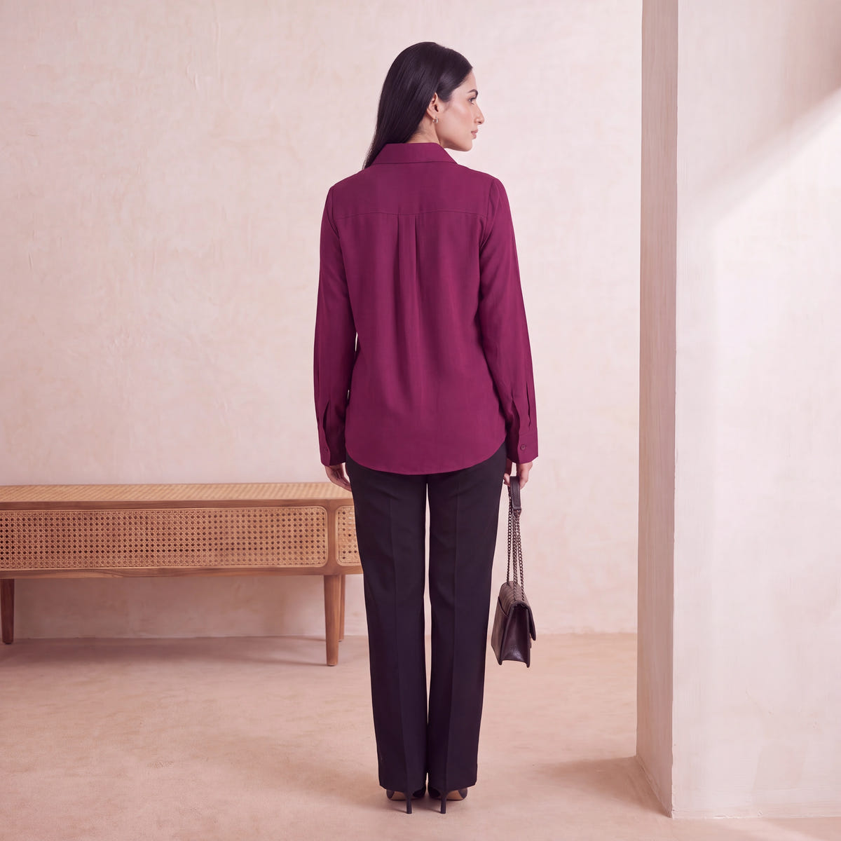Berry Maroon Rayon Shirt