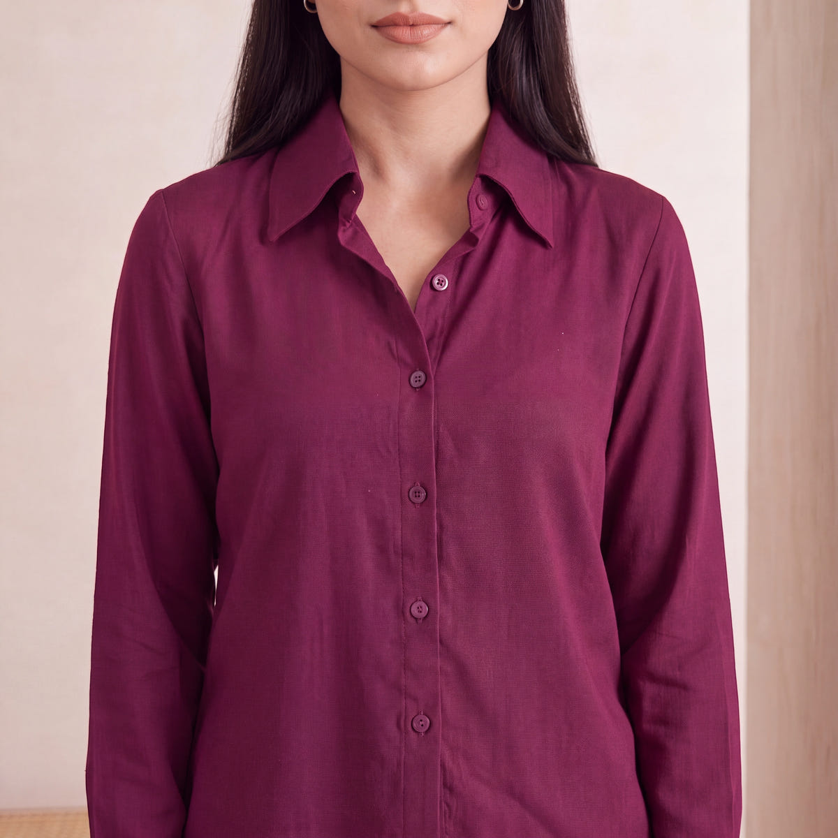 Berry Maroon Rayon Shirt