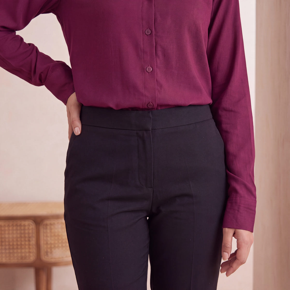 Berry Maroon Rayon Shirt