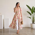 Buttery Ivory Rose Print Cotton Maxi Dress
